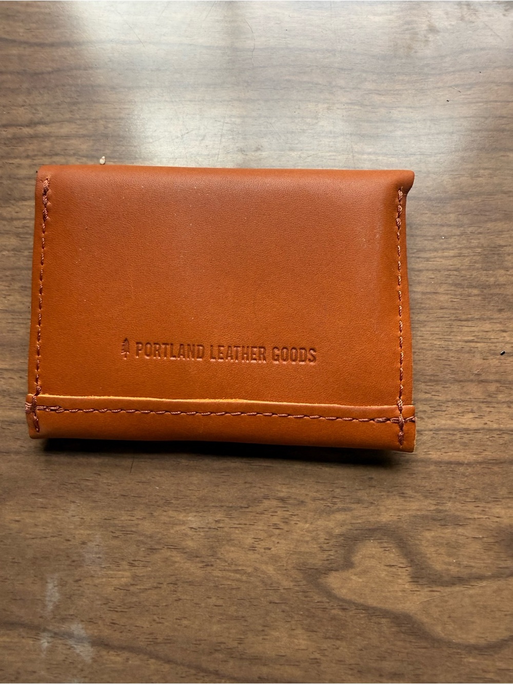 Classic Cognac Leather Card Wallet - Slim Snap Pouch - Picture 2 of 4